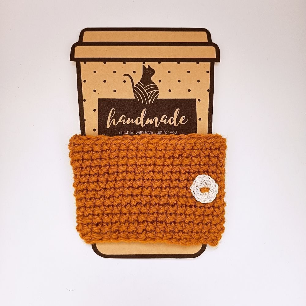 🧶Cup Cozy Sleeves Mustard Yellow